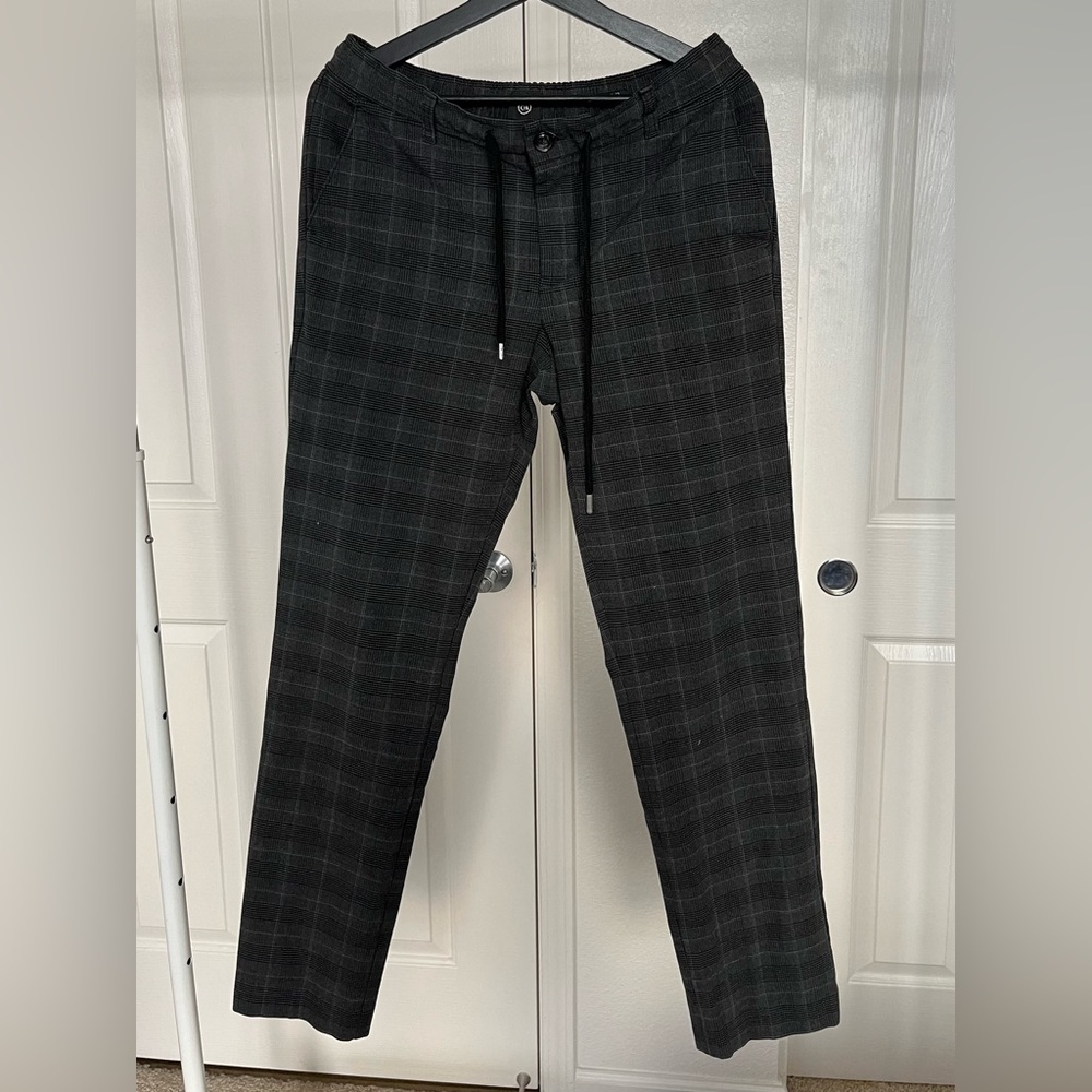 Dark grey checkered dress pants